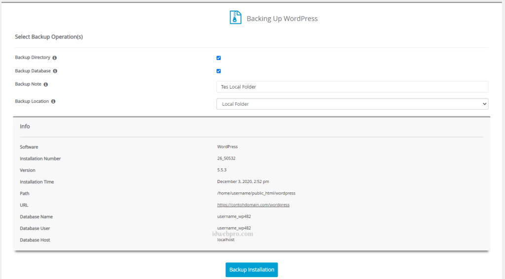 Backup Data Website melalui Softaculous